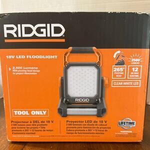 Rigid 18V Led Flood Light 2500 Lumens  model R86902B. New in un - opened box